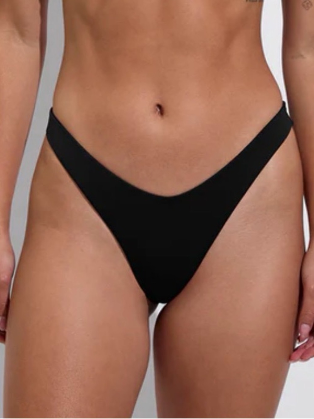 Left On Friday Black Backside Thong Bikini Bottom